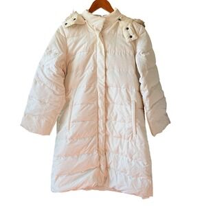 Weekend MaxMara Down Filled Long Length Belted Fur Trim Hood Women's Size 4